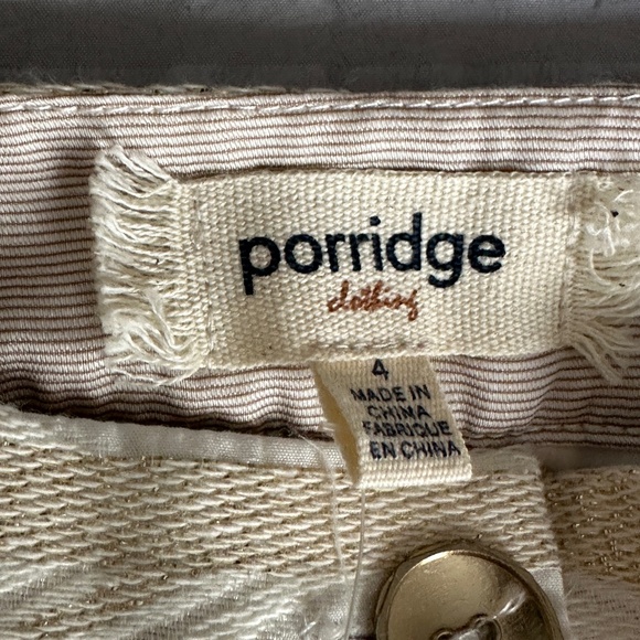 Porridge Women's Trousers Size 4 Brand New Gold Cream Metallic Party Glam Anthro - Picture 8 of 11